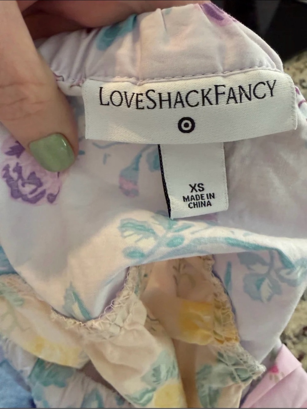 LoveShackFancy Jeannie mini babydoll mixed floral print dress XS - Picture 2 of 4